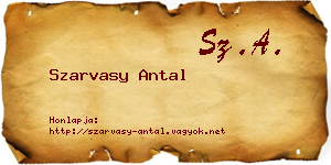 Szarvasy Antal névjegykártya